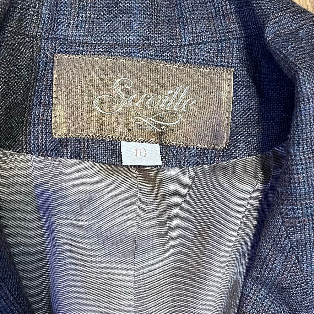 Vintage Saville Tweed Wool Blazer Plaid Sz 10 Gray old money quiet luxury preppy - Picture 10 of 15